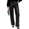 Gaia Wide Leg Leather Trouser - Pants - 1 - thumbnail