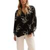 Lillibet Large Floral Print Shirt, Black - Blouses - 5 - thumbnail