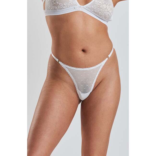 Matsu Recycled Lace Low Rise Thong, White