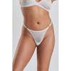 Matsu Recycled Lace Low Rise Thong, White - Underwear - 1 - thumbnail