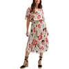 Galaxy Cowl Neck Poppy Print Midi Dress - Dresses - 1 - thumbnail