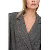 Jakki Tailored Herringbone Print Coat, Black - Coats - 3