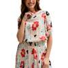 Galaxy Cowl Neck Poppy Print Midi Dress - Dresses - 2