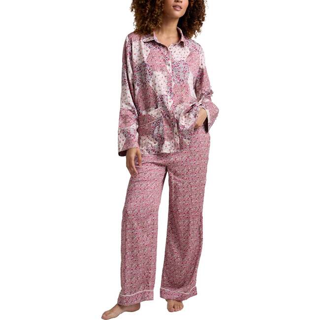 Evie Long Sleeve Print Pajama Set, Pink Multi