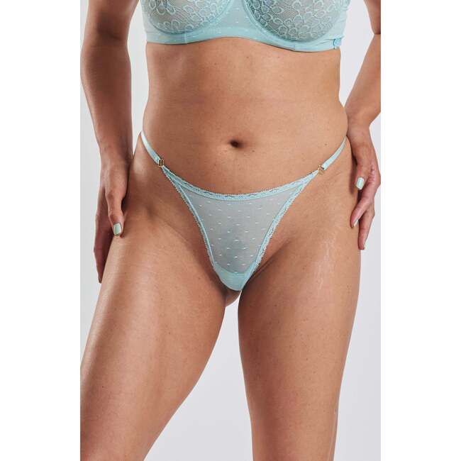 Matsu Recycled Lace Low Rise Thong, Green