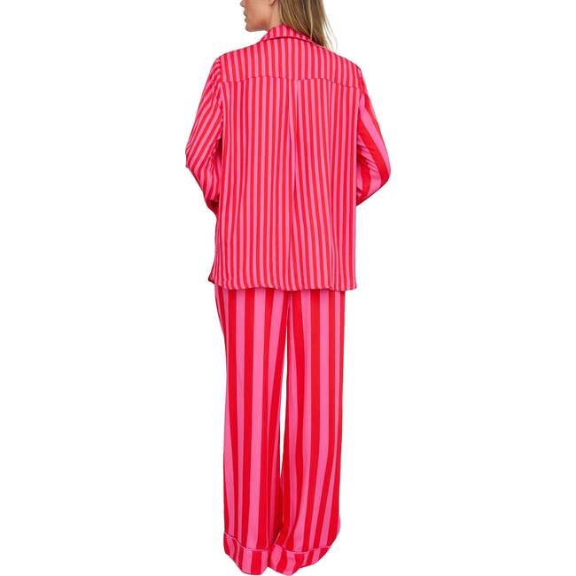 Evie Long Sleeve Print Pajama Set, Pink Stripe