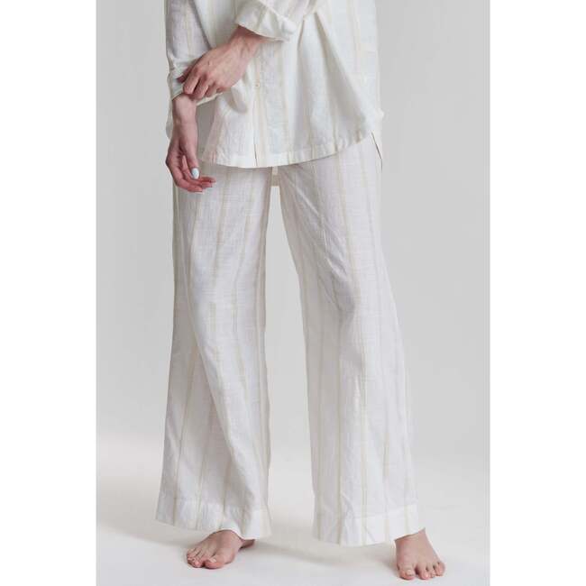 Robinia Ethical Cotton Wide Leg Pajama Pants, Beige - Pajamas - 1