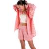 Lomandra Ethical Cotton Pajama Shorts, Pink - Shorts - 3