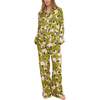 Evie Long Sleeve Print Pajama Set, Green - Pajamas - 1 - thumbnail