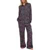 Evie Long Sleeve Print Pajama Set, Florals - Pajamas - 1 - thumbnail