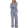 Evie Long Sleeve Print Pajama Set, Navy - Pajamas - 3