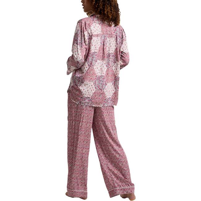 Evie Long Sleeve Print Pajama Set, Pink Multi - Pajamas - 3