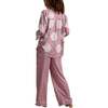 Evie Long Sleeve Print Pajama Set, Pink Multi - Pajamas - 3