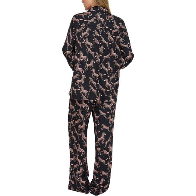 Evie Long Sleeve Print Pajama Set, Black