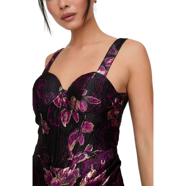 Derry Floral Lurex Jacquard Midi Dress