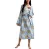 Corina Long Sleeve Robe, Blue - Robes - 1 - thumbnail