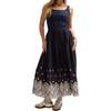 Cora Sleeveless Jersey Bodice Embroidered Midi Dress - Dresses - 1 - thumbnail