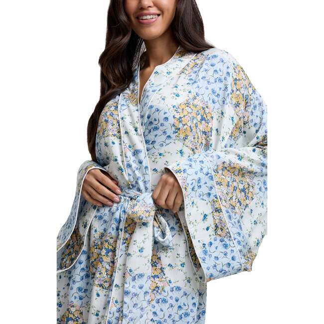 Corina Long Sleeve Robe, Blue - Robes - 3