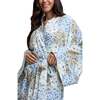 Corina Long Sleeve Robe, Blue - Robes - 3 - thumbnail