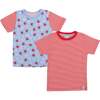Strawberry and Stripe Print T-Shirts -2 Pack - Mixed Apparel Set - 1 - thumbnail