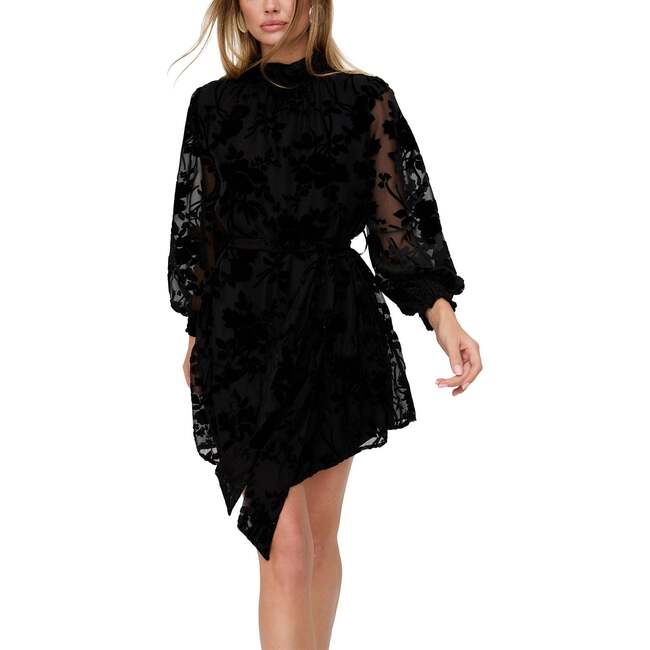 Brezze High Neck Velvet Burnout Maxi Dress, Brown - Dresses - 4