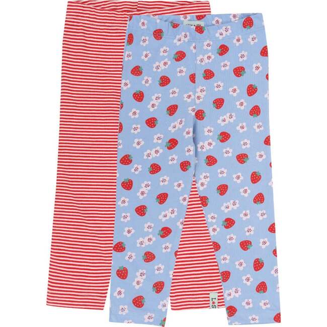 Strawberry and Stripe Print Leggings -2 Pack