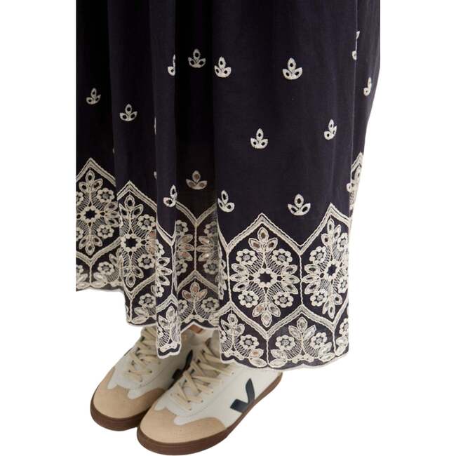 Cora Sleeveless Jersey Bodice Embroidered Midi Dress - Dresses - 3