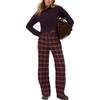 Damson High Waisted Tartan Print Trouser - Pants - 3 - thumbnail