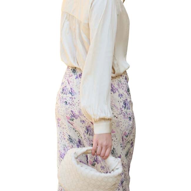 Saint Lace Insert Wonderland Print Midi Skirt