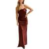Roxy Spaghetti Strap Maxi Dress, Brown - Dresses - 1 - thumbnail