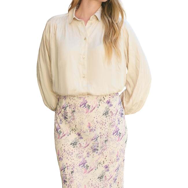 Saint Lace Insert Wonderland Print Midi Skirt - Skirts - 3