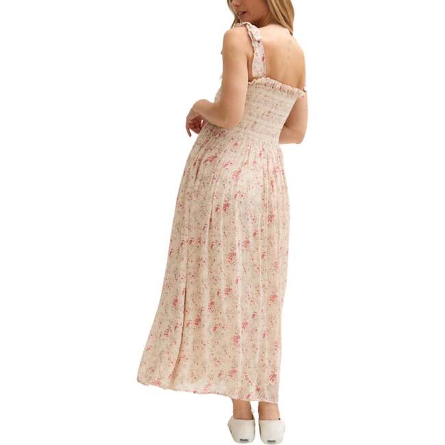 Annie Smocked Print Maxi Dress, Pink - Dresses - 4