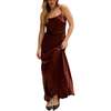 Roxy Spaghetti Strap Maxi Dress, Brown - Dresses - 2 - thumbnail