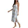 Rosie V-Neck Patchwork Print Slip Nightgown, Blue Floral - Pajamas - 1 - thumbnail