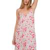 Rosie V-Neck Patchwork Print Slip Nightgown, Pink Floral - Pajamas - 3