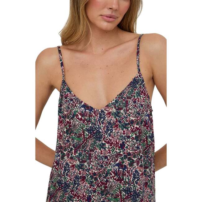 Rosie V-Neck Patchwork Print Slip Nightgown, Red - Pajamas - 3