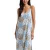Rosie V-Neck Patchwork Print Slip Nightgown, Blue Floral - Pajamas - 3