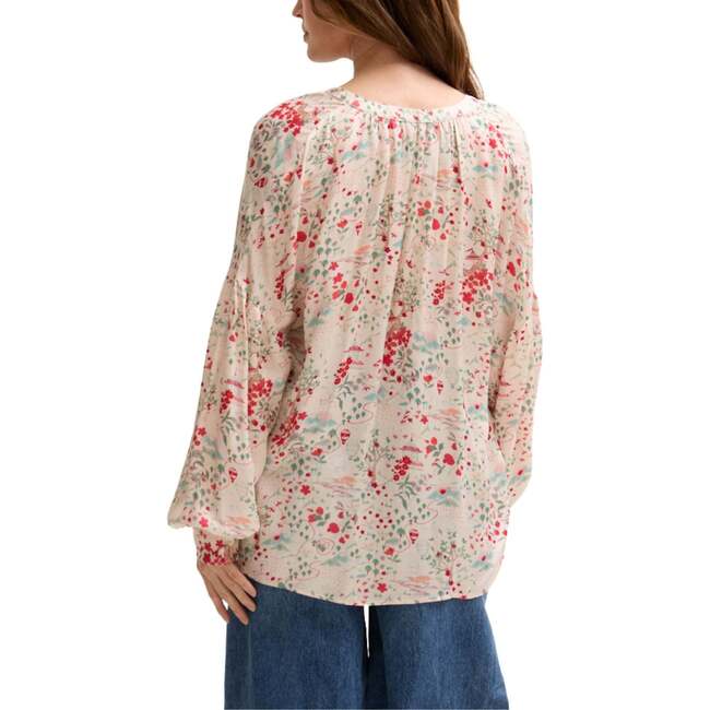Rosetti Billowy Sleeves Print Blouse, Natural - Blouses - 3