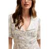 Rachel Vintage Inspired Short Sleeve Shirt, Natural - Blouses - 3 - thumbnail