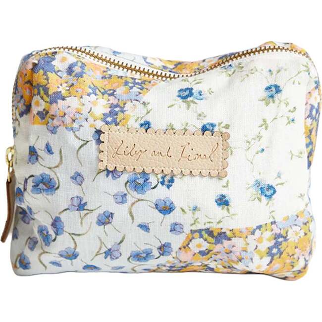 Print Wash Bag, Blue/Yellow Floral