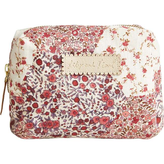 Print Cosmetic Bag, Pink Floral Multi