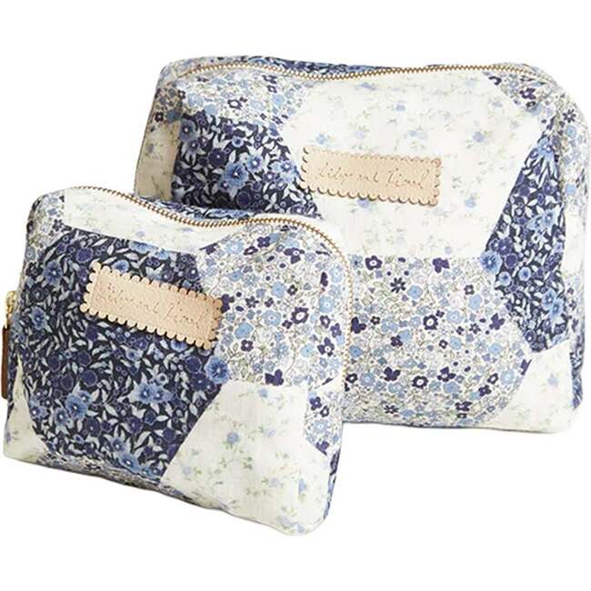 Print Cosmetic Bag, Navy - Bags - 3