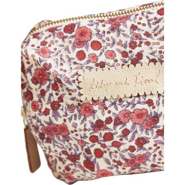 Print Cosmetic Bag, Pink Floral - Bags - 3