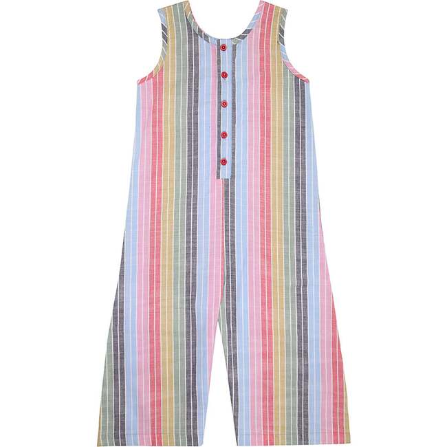 Rainbow Printed Jumpsuit with Buttons