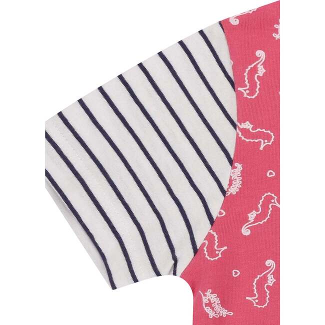 Seahorse Print & Plain Top -2 Pack - Mixed Apparel Set - 3