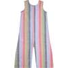 Rainbow Printed Jumpsuit with Buttons - Rompers - 2