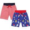 Happy Ice Cream And Stripe Print Short - 2 Pack - Mixed Apparel Set - 1 - thumbnail