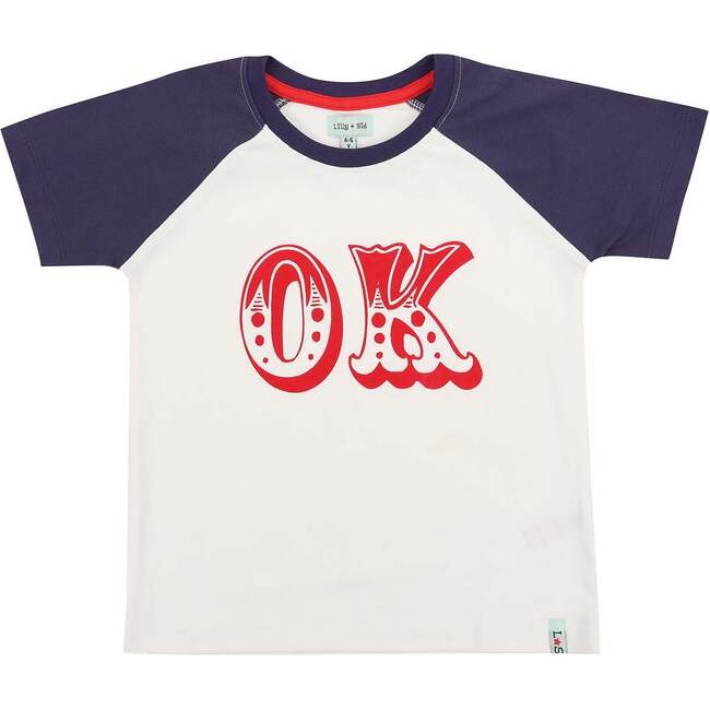 Ok Slogan Print T-Shirt, Navy
