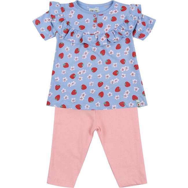 Strawberry Print Top And Legging Set
