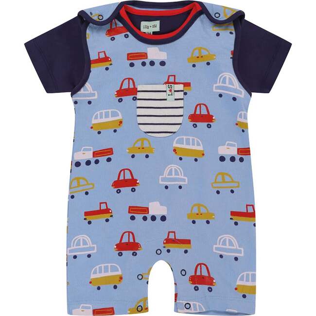 Car Print Top And Romper Set